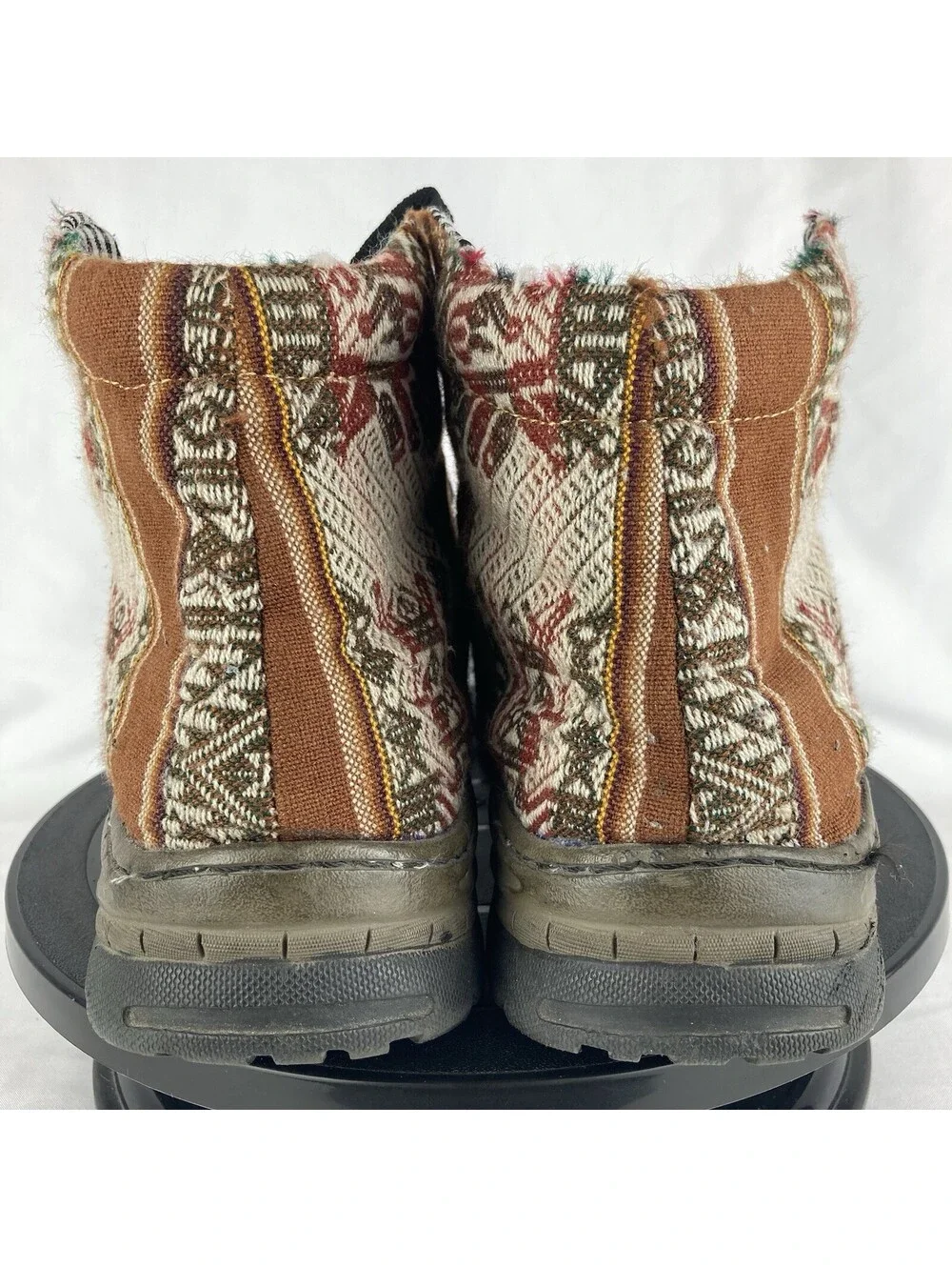 Men's Size 10 Hand Woven Southwestern Aztec Ankle Boots Tribal Rugged Shoes
